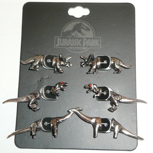 Bioworld Jewelry Jurassic Park Earrings Set Officially Licensed